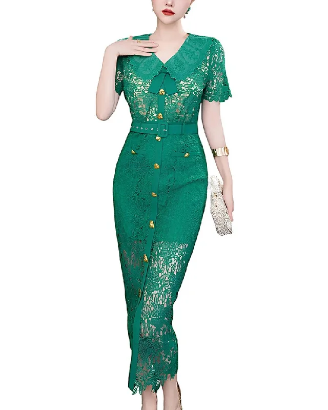 BURRYCO Maxi Dress Cozy Ruffle Sleeve Maxi Dress