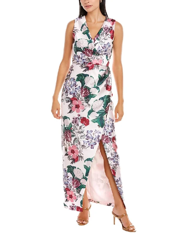 Kay Unger Floral Maxi Dress