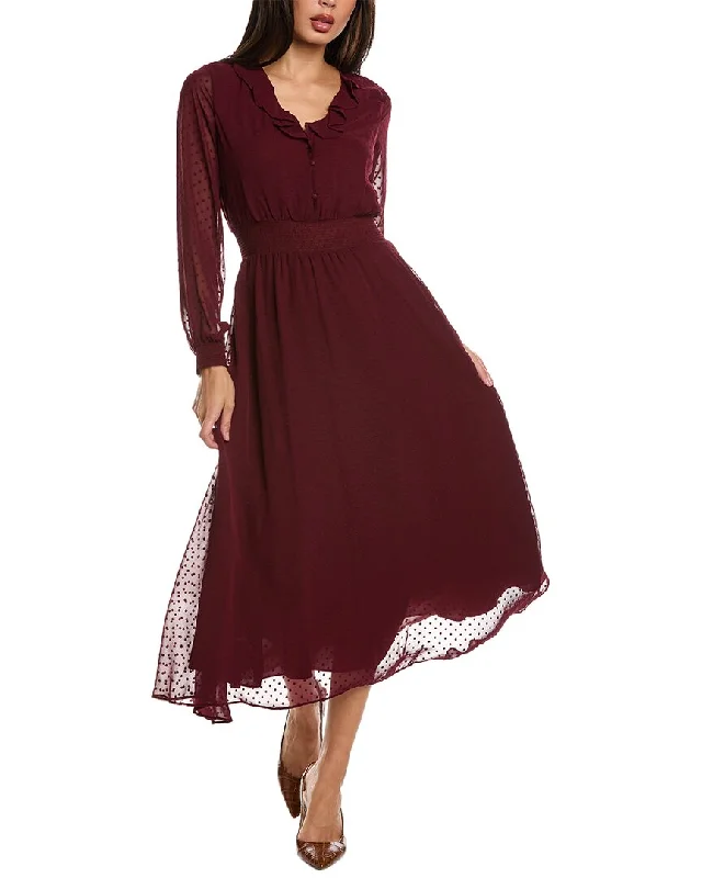 Nanette Nanette Lepore Swiss Dot Maxi Dress Comfortable T-Shirt Maxi Dress