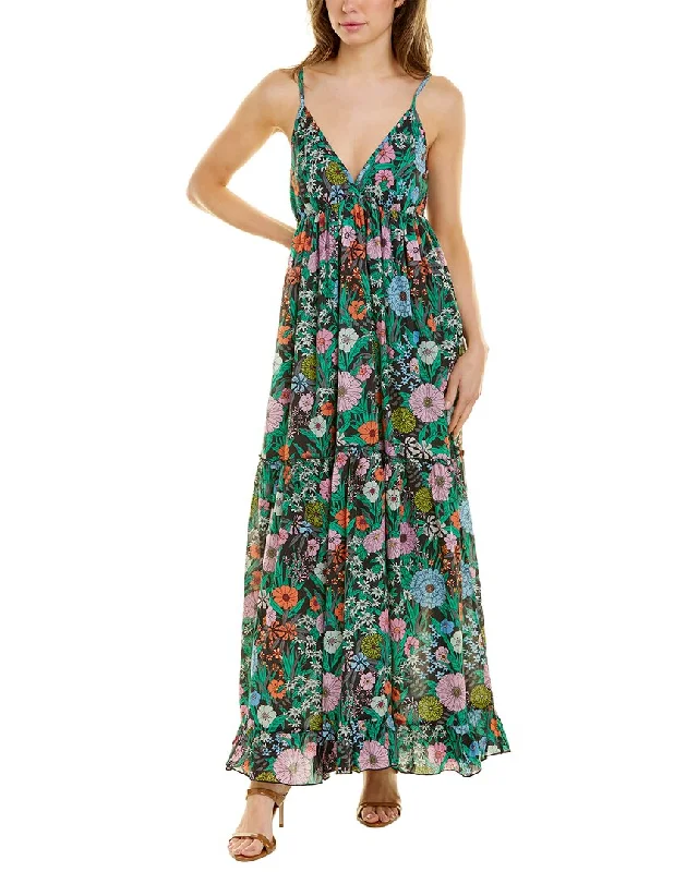 Ro's Garden Begonia Maxi Dress Fashionable Chiffon Tiered Maxi Dress