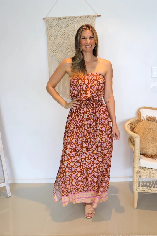 Daytripper Tube Maxi Dress In Autumn Flower Chic Summer Maxi Dress