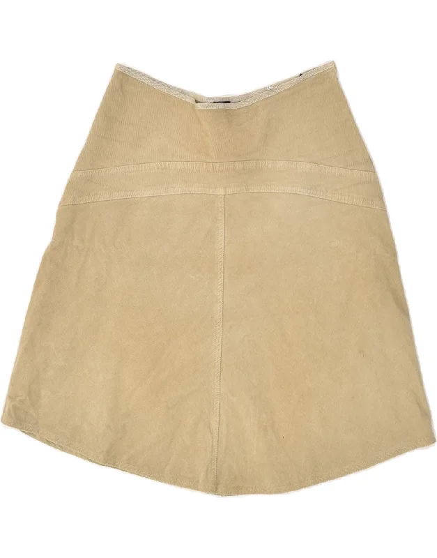 ARMANI JEANS Womens Corduroy Skirt IT 42 Medium W30 Beige Cotton