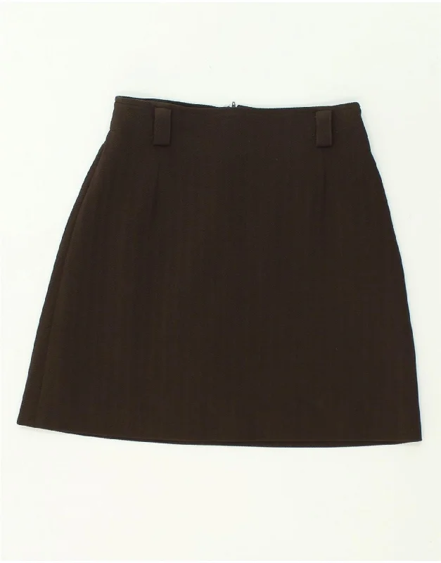 EXPRESS Womens High Waist A-Line Skirt IT 44 Medium W24  Brown Polyester