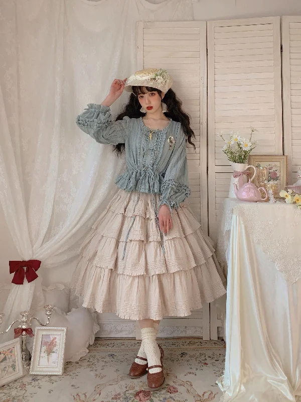 Boguta~Heidi Cotton Lolita Tiered SK Skirt