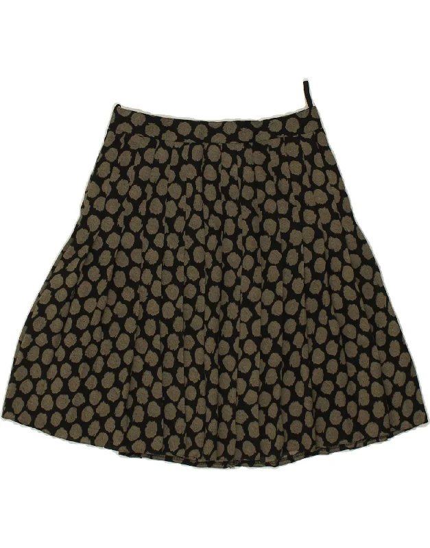 HIRSCH Womens Knife Pleated Skirt W27 Small Black Spotted