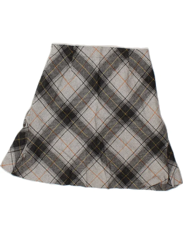 J. CREW Womens A-Line Skirt US 4 Small W27 Grey Check Wool