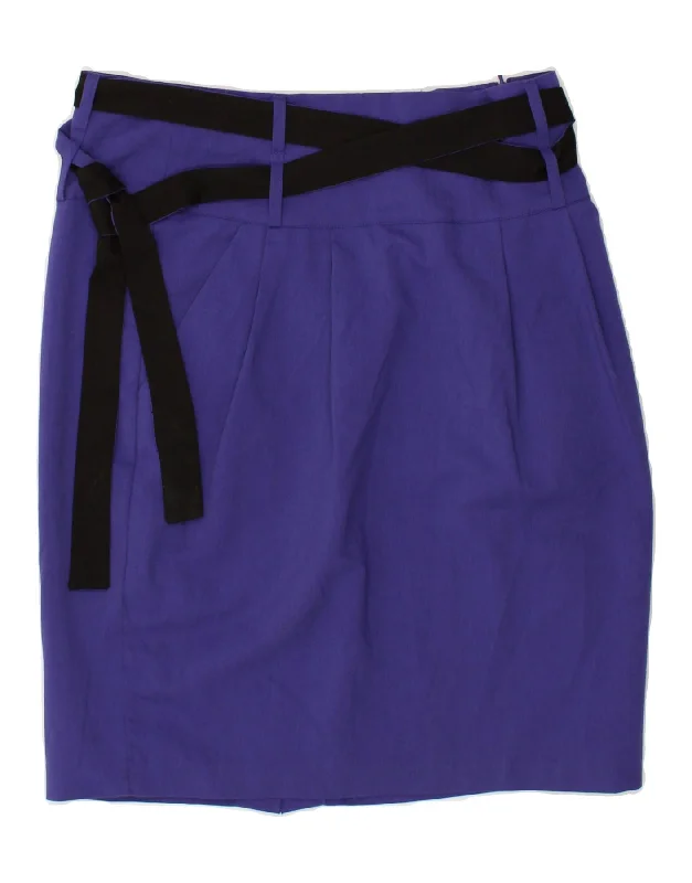 MONTON Womens Straight Skirt EU 40 Medium W30 Blue