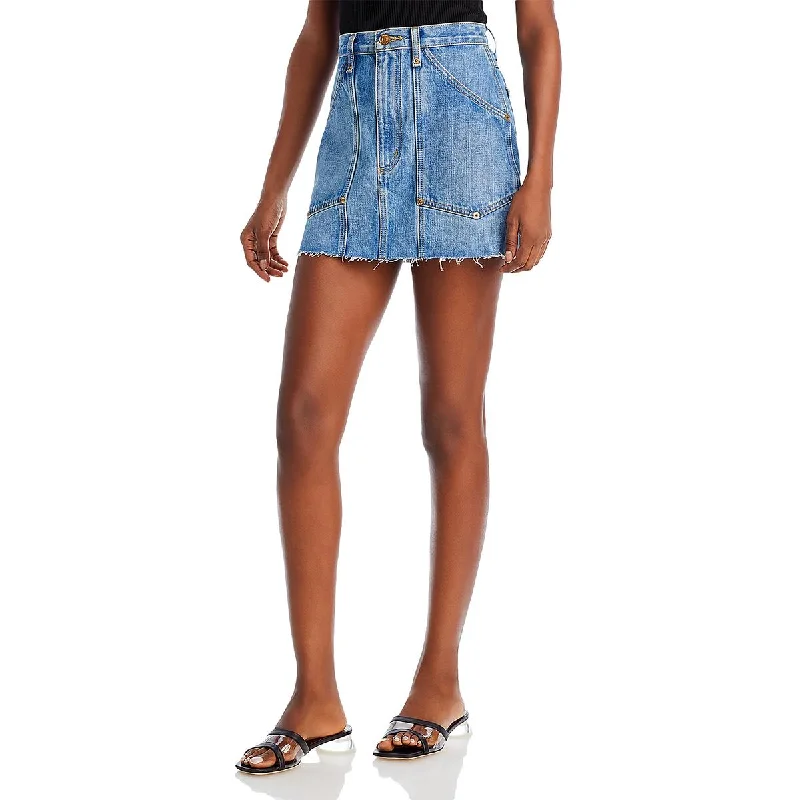 RE/DONE Womens Mini Denim Denim Skirt