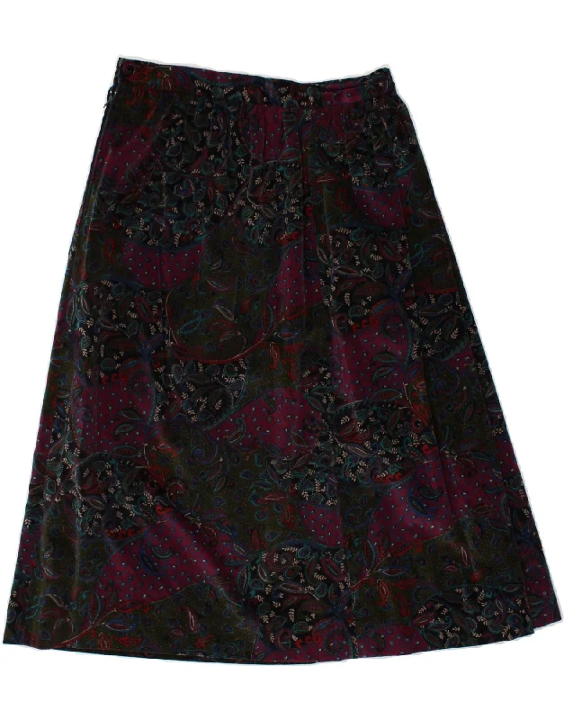 VINTAGE Womens A-Line Skirt W26 Small Pink Paisley