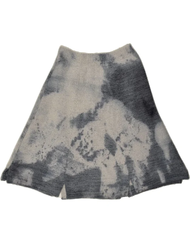 VINTAGE Womens A-Line Skirt W32 Large  Grey Tie Dye