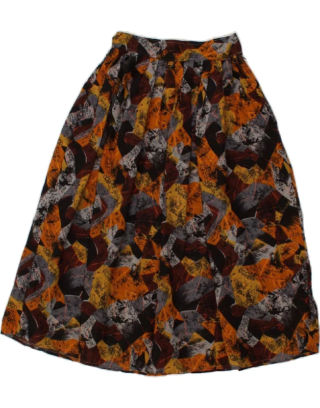 VINTAGE Womens Abstract Pattern A-Line Skirt W24 XS Multicoloured