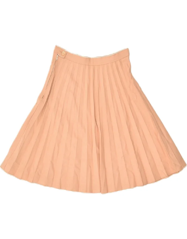 VINTAGE Womens Pleated Skirt W22 2XS Beige