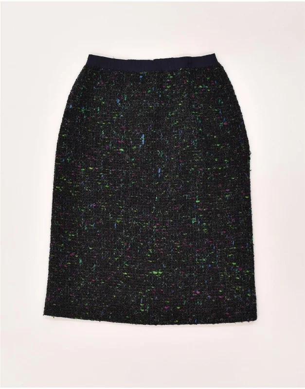 VINTAGE Womens Straight Skirt W24 XS  Navy Blue Flecked