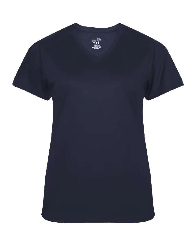 Badger Women's Ultimate Softlock V Neck Tee Front Pockets Side Pockets Patch Pockets