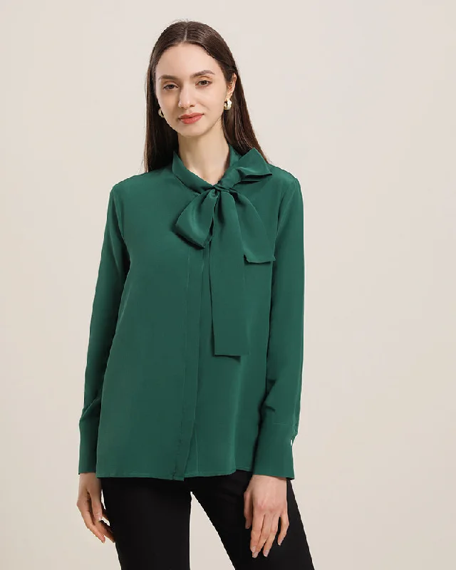 Bow-Tie Silk Shirt for Women