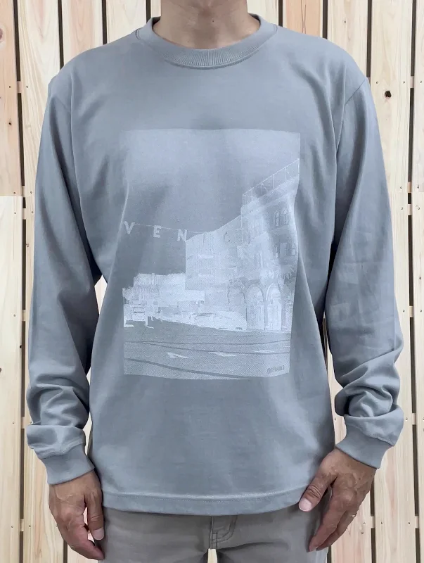 Photo long Tee 5.6oz SFL-407 Asymmetrical Pockets Print