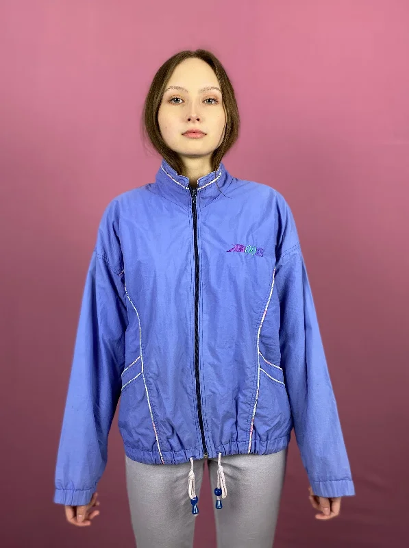 90s Brooks Vintage Women's Windbreaker Jacket - S Blue Nylon