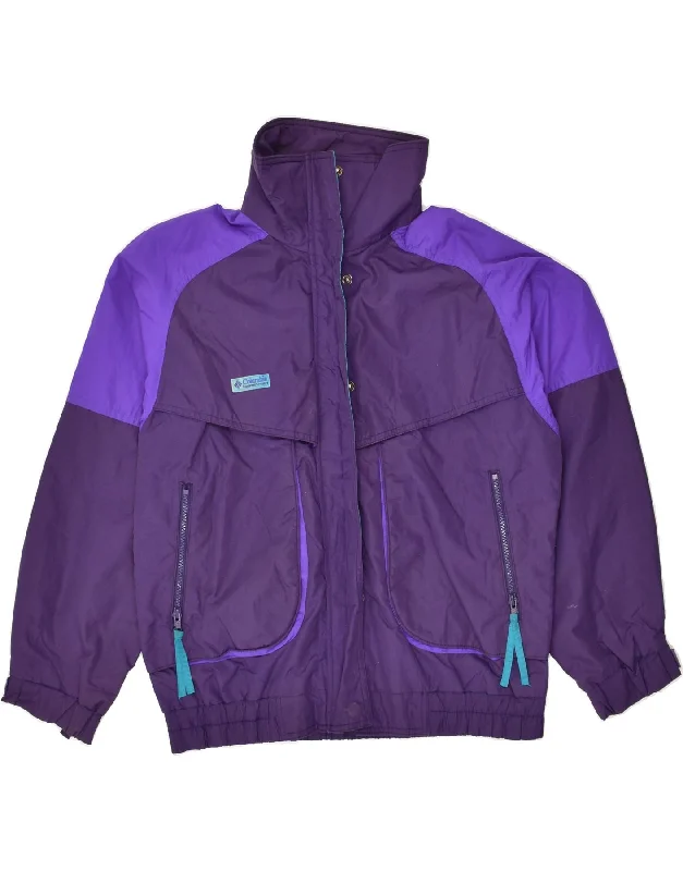 COLUMBIA Womens Windbreaker Jacket UK 18 XL Purple Colourblock Nylon