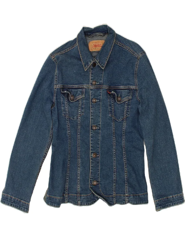 LEVI'S Womens Denim Jacket UK 10 Small Blue Cotton