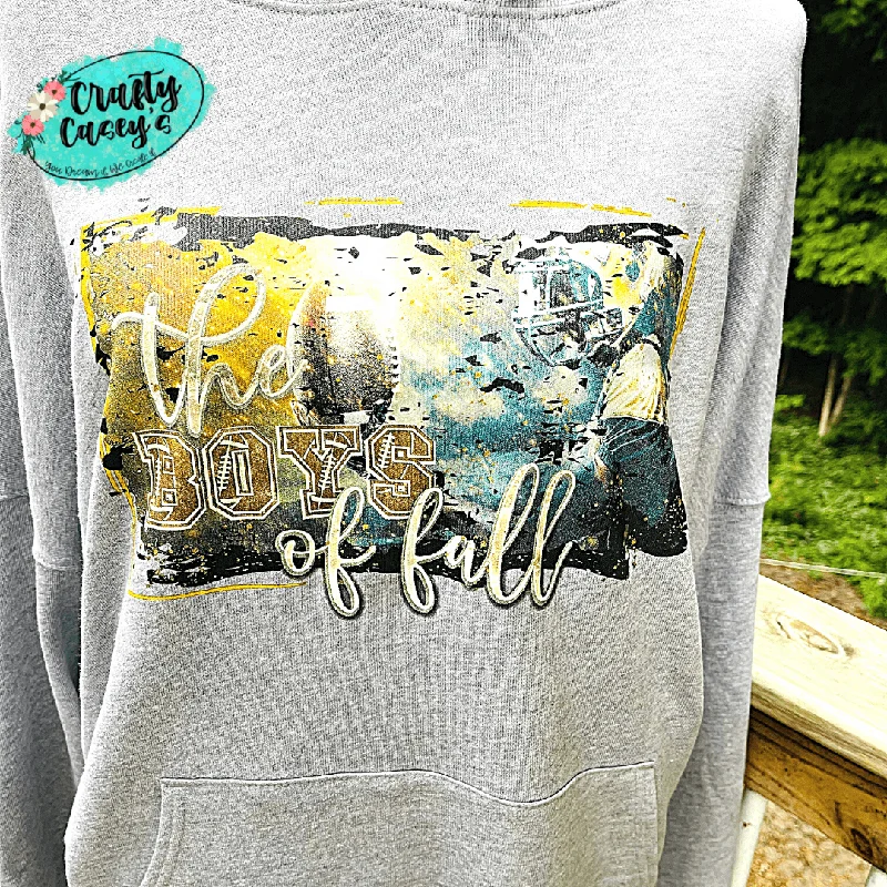 The Boy's Of Fall Graphic Football Unisex Hoodie Hoodie with Embroidery Detailed Premium