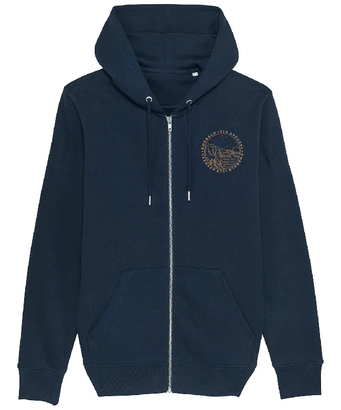 Navy Emerald Isle Apparel Unisex Zip Hoodie Hoodie with High-Low Hem Asymmetrical Trendy