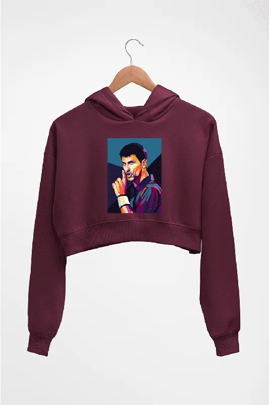 Novak Djokovic Tennis Crop HOODIE FOR WOMEN Hoodie with Button Classic Timeless