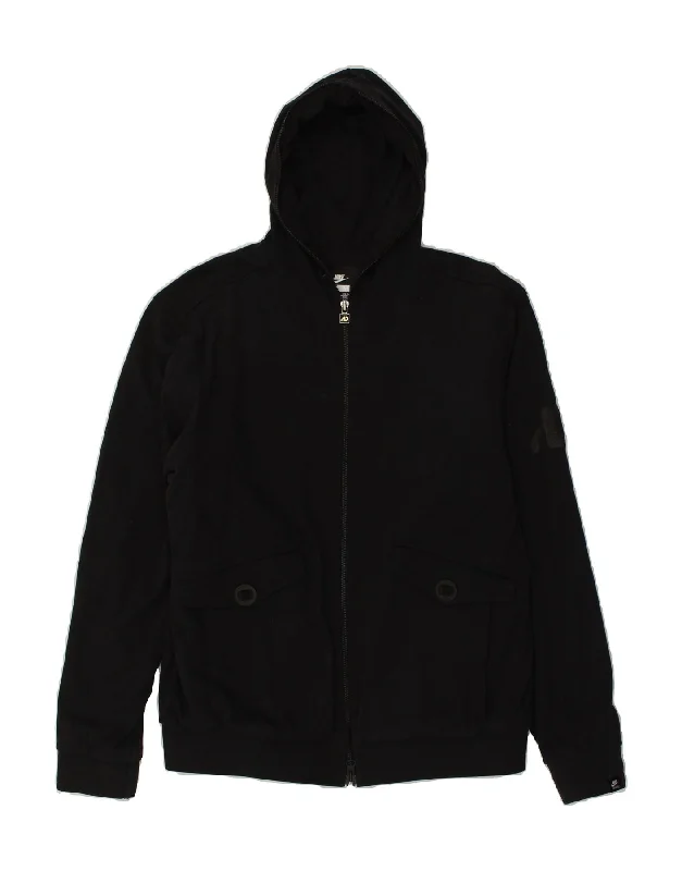 NIKE Mens Zip Hoodie Sweater UK 39/41 Medium Black Cotton Solid Color Striped Floral Print NIKE Mens Zip Hoodie Sweater UK 39/41 Medium Black Cotton Solid Color Striped Floral Print