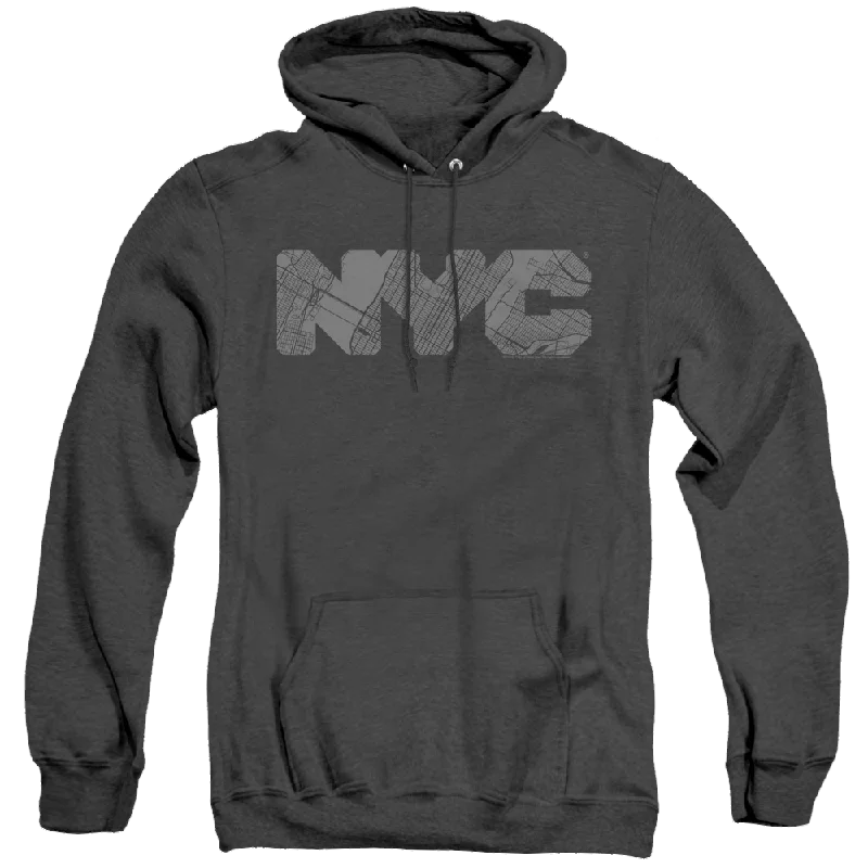 Nyc Nyc Map Fill - Heather Pullover Hoodie