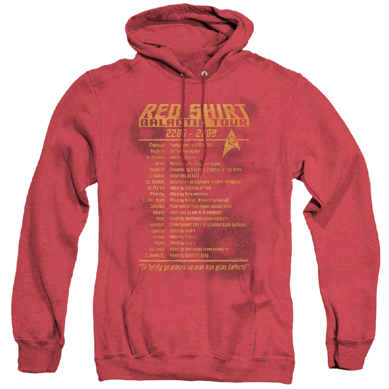 Star Trek The Original Series Red Shirt Tour - Heather Pullover Hoodie One Shoulder Top Star Trek The Original Series Red Shirt Tour - Heather Pullover Hoodie One Shoulder Top