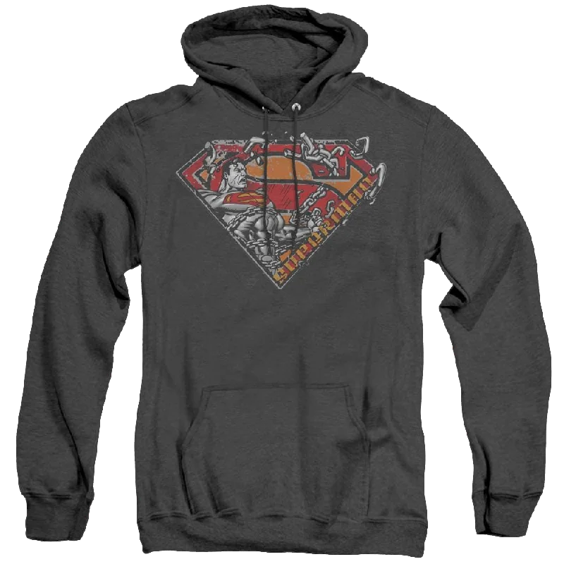 Superman Breaking Chain Logo - Heather Pullover Hoodie