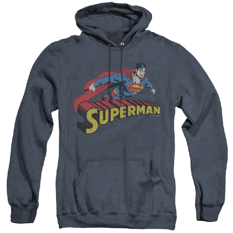 Superman Flying Over - Heather Pullover Hoodie