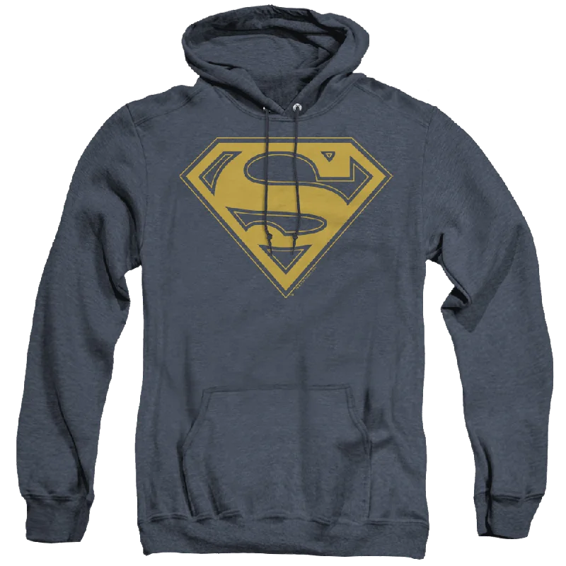 Superman Maize & Blue Shield - Heather Pullover Hoodie