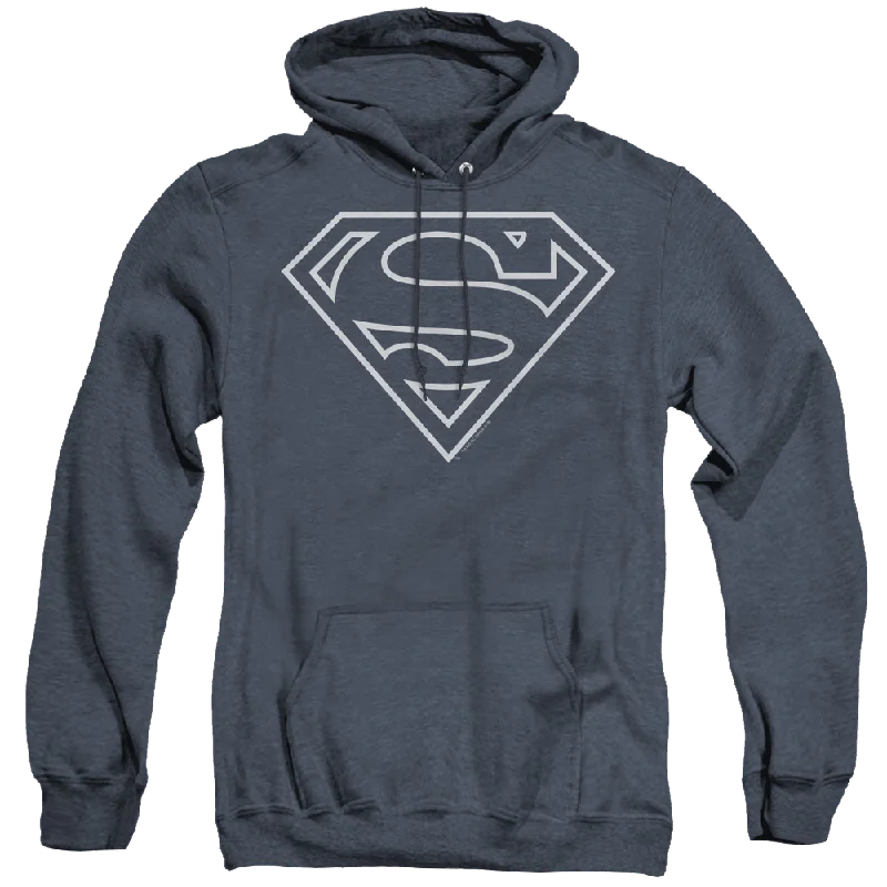 Superman Navy & White Shield - Heather Pullover Hoodie