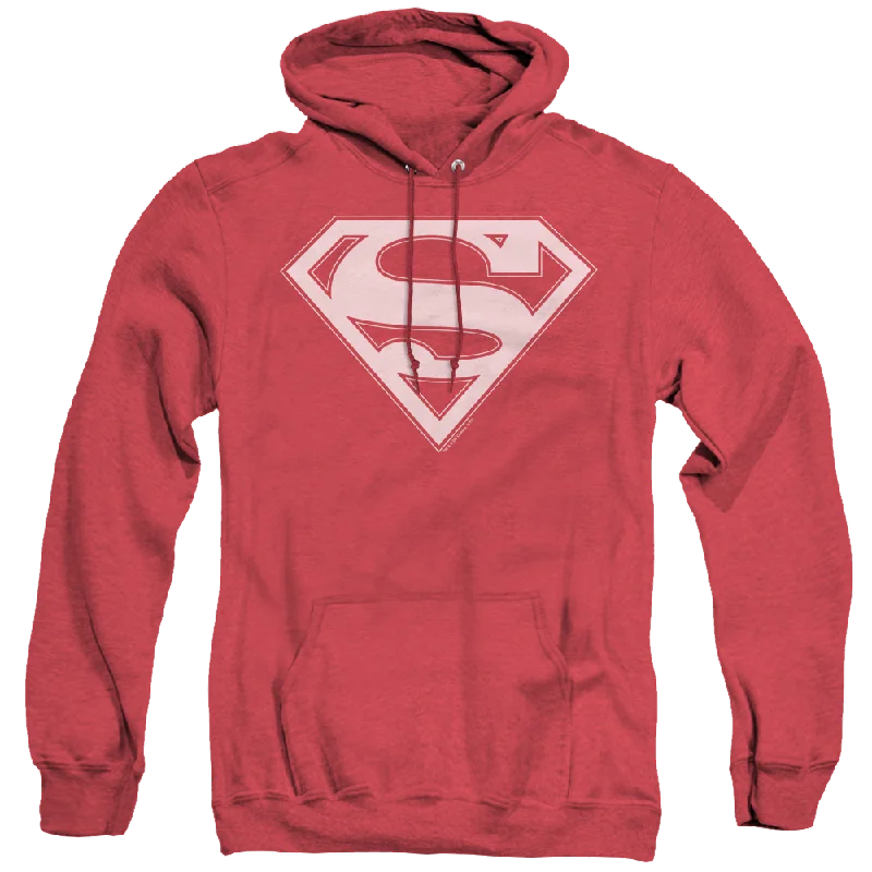 Superman Red & White Shield - Heather Pullover Hoodie