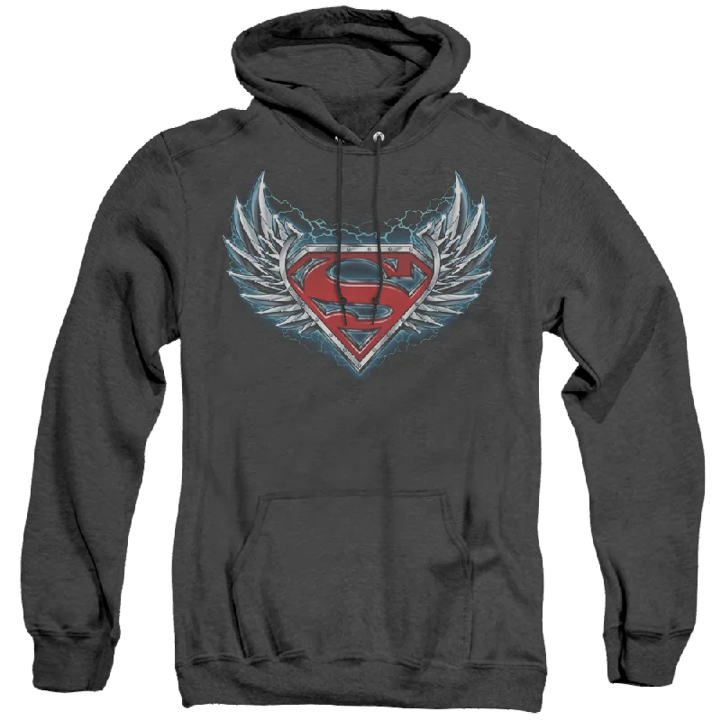 Superman Steel Wings Logo - Heather Pullover Hoodie