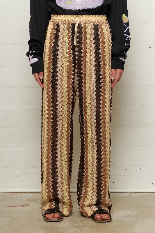 Corey Elasticated Trousers Brown Wave Trousers luxurious premium