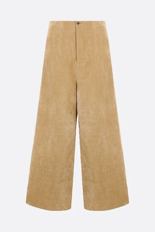 Punnet wide-leg velvet trousers Trousers Leather Faux