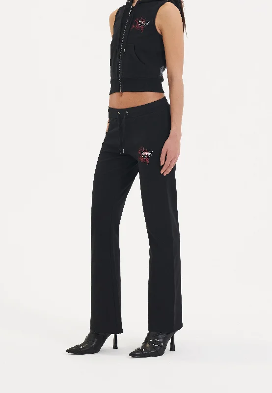 Womens Loving Eternal Flared Trousers - Black Trousers cozy comfortable