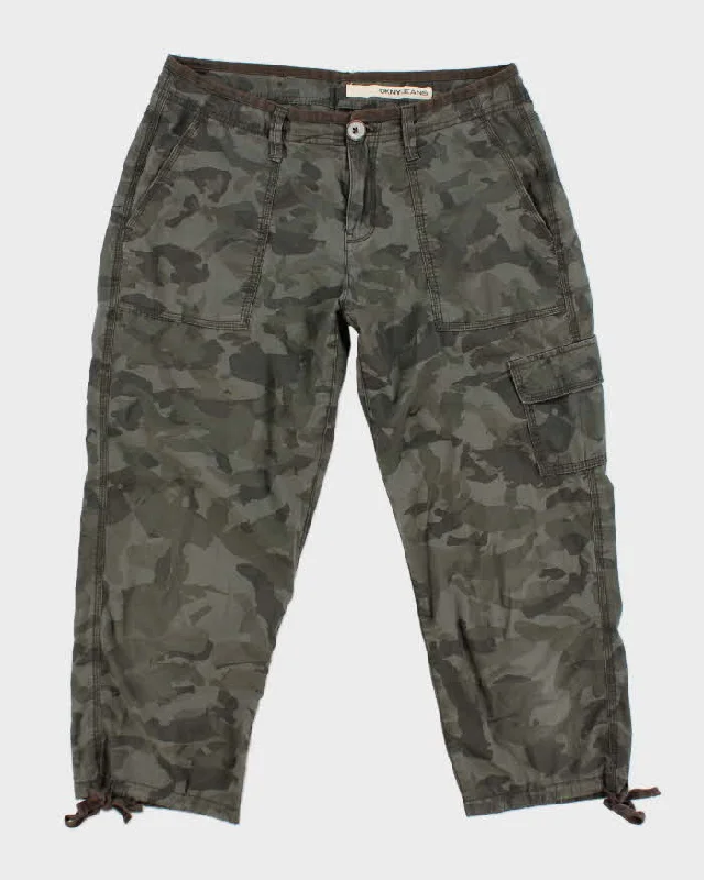 Y2k 00s DKNY Camouflage Cropped Cargo Trousers - W32 Trousers versatile all-occasion
