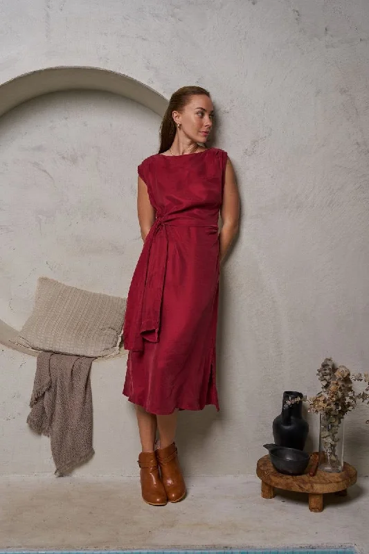 Athena Lux Dress Red