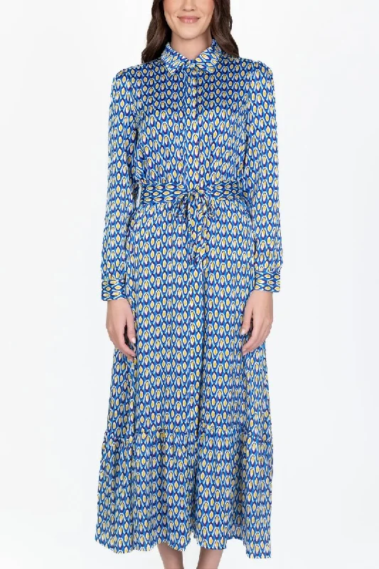 LEXI DRESS (BLUE PATTERN/PURPLE)
