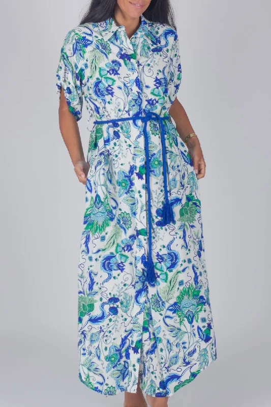 NATALIE DRESS (BLUE PATTERN)