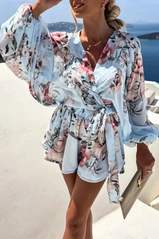 Street Print Split Joint V Neck Cake Skirt Dresses(4 colors)